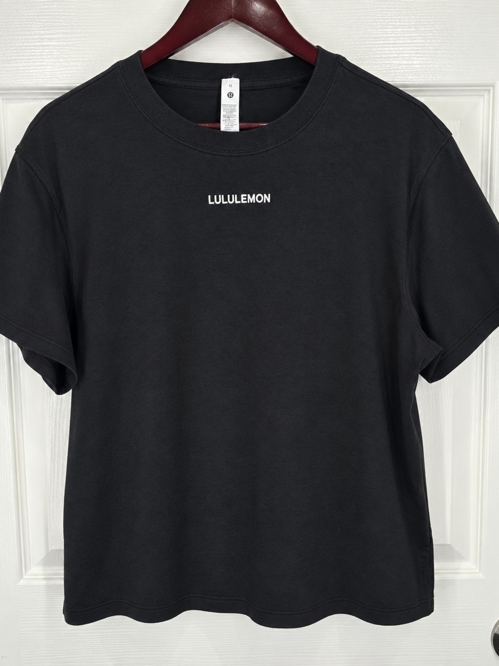lululemon Relaxed-Fit Cotton Jersey T-Shirt Wordmark Black Size 12